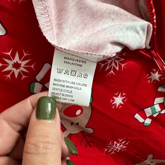 Matching Family Pajamas Reindeer Antler Zipper Onesie RED SZ XL / MOM - Picture 11 of 13